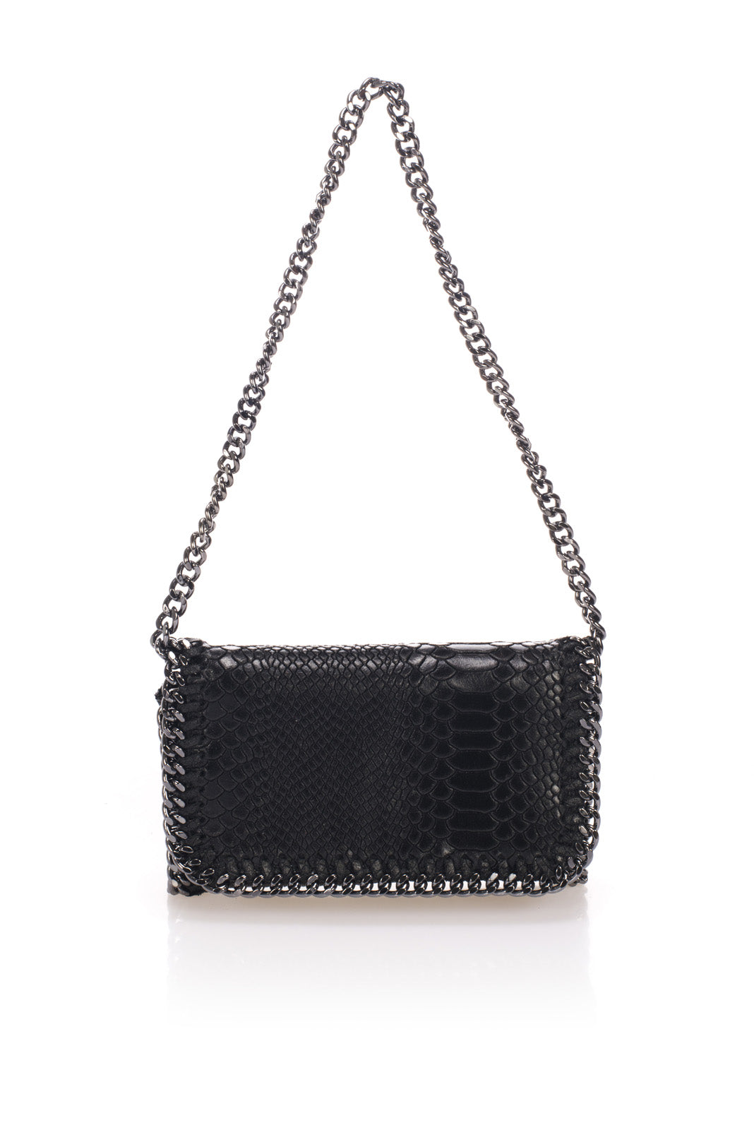 Ella Chain Smooth Leather Bag - Mini | Black